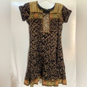 Sadaā Women’s Silk Black Printed Dress